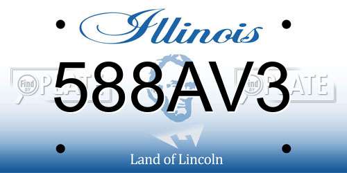 588AV3 Illinois License Plate