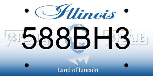 588BH3 Illinois License Plate