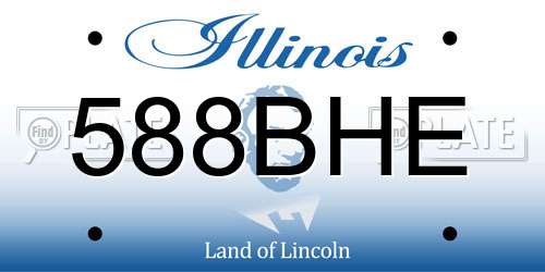 588BHE Illinois License Plate