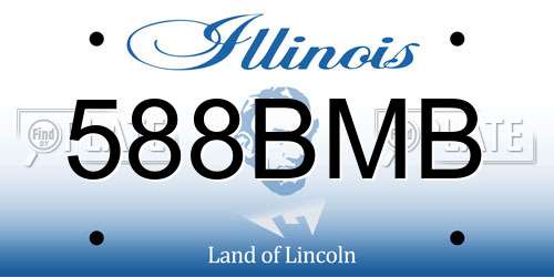 588BMB Illinois License Plate