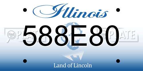 588E80 Illinois License Plate