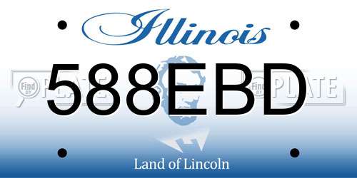 588EBD Illinois License Plate