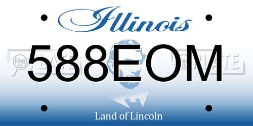 588EOM Illinois License Plate