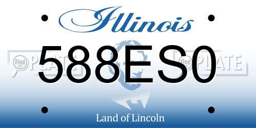 588ES0 Illinois License Plate
