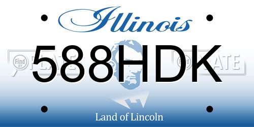 588HDK Illinois License Plate