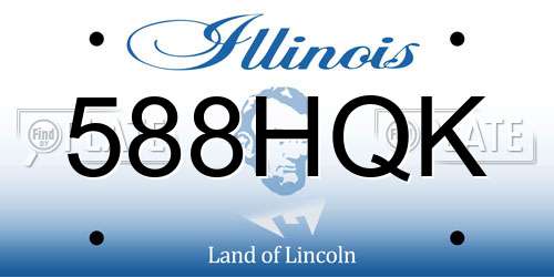 588HQK Illinois License Plate