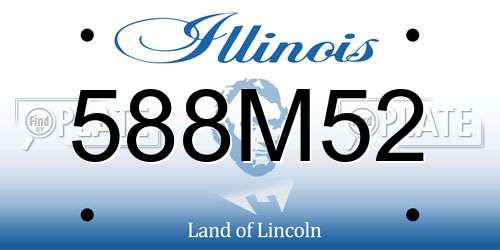 588M52 Illinois License Plate