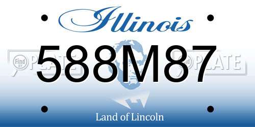 588M87 Illinois License Plate