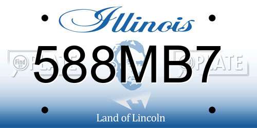 588MB7 Illinois License Plate