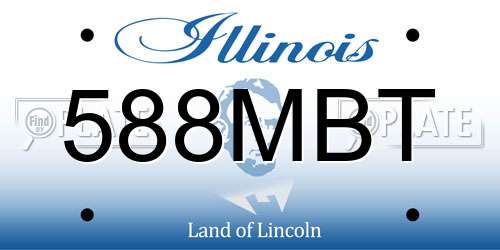 588MBT Illinois License Plate