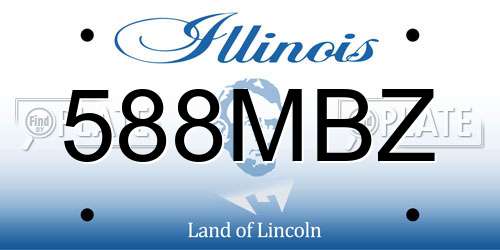 588MBZ Illinois License Plate