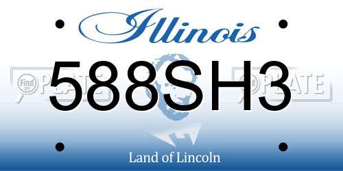 588SH3 Illinois License Plate