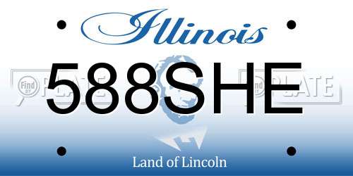 588SHE Illinois License Plate