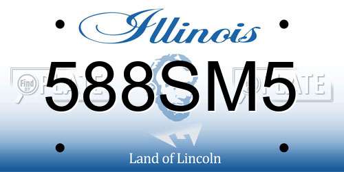 588SM5 Illinois License Plate