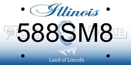 588SM8 Illinois License Plate