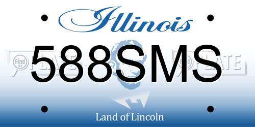 588SMS Illinois License Plate