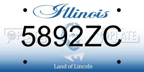 5892ZC Illinois License Plate