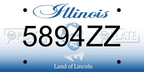 5894ZZ Illinois License Plate