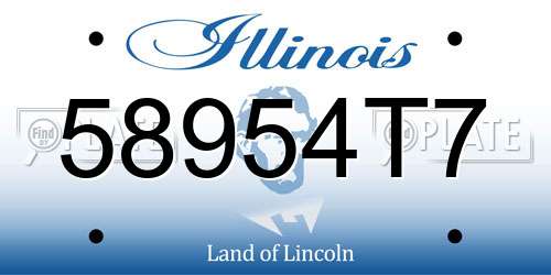 58954T7 Illinois License Plate