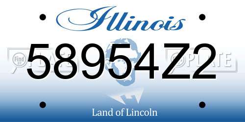 58954Z2 Illinois License Plate