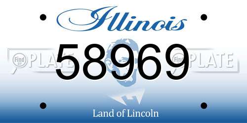 58969 Illinois License Plate