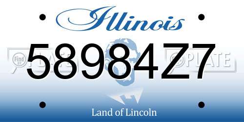 58984Z7 Illinois License Plate