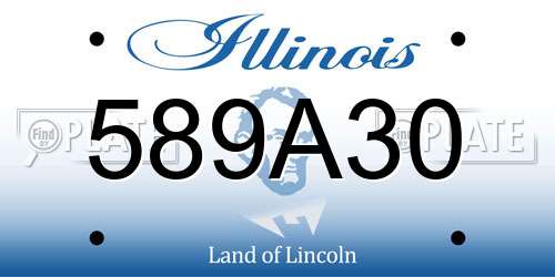 589A30 Illinois License Plate