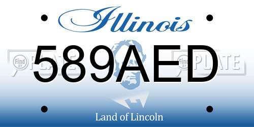 589AED Illinois License Plate