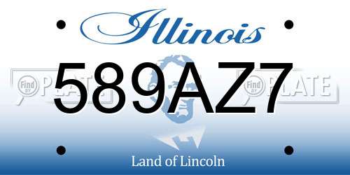 589AZ7 Illinois License Plate