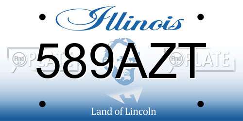 589AZT Illinois License Plate