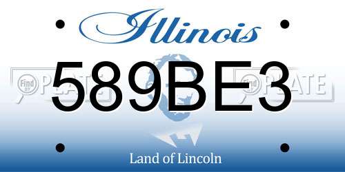 589BE3 Illinois License Plate