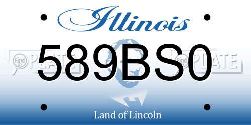 589BS0 Illinois License Plate