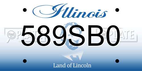 589SB0 Illinois License Plate