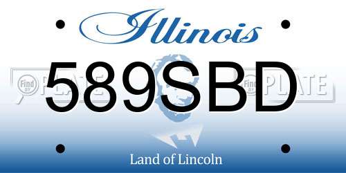 589SBD Illinois License Plate