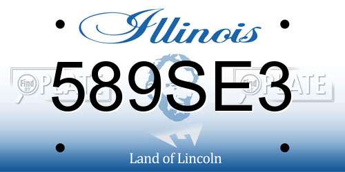 589SE3 Illinois License Plate