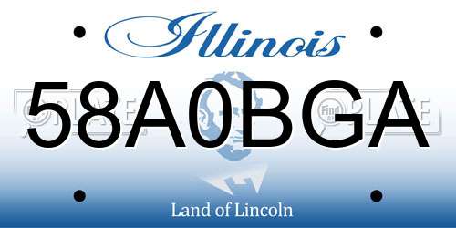 58A0BGA Illinois License Plate