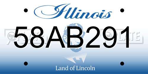 58AB291 Illinois License Plate