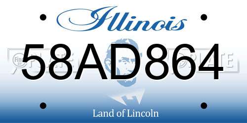 58AD864 Illinois License Plate