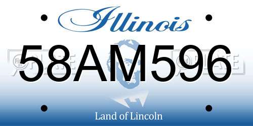 58AM596 Illinois License Plate