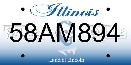 58AM894 Illinois License Plate