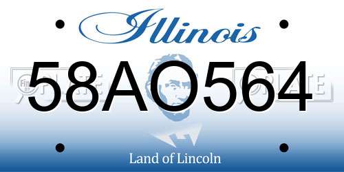 58AO564 Illinois License Plate