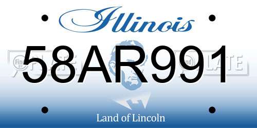 58AR991 Illinois License Plate