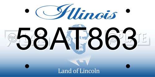 58AT863 Illinois License Plate