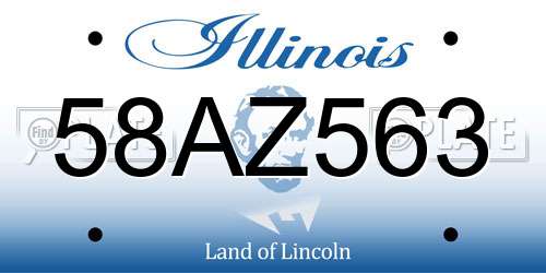 58AZ563 Illinois License Plate