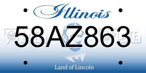 58AZ863 Illinois License Plate