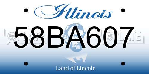 58BA607 Illinois License Plate