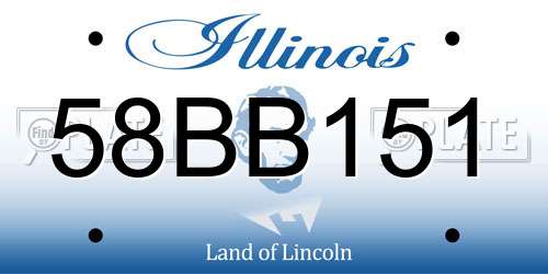 58BB151 Illinois License Plate