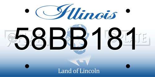 58BB181 Illinois License Plate