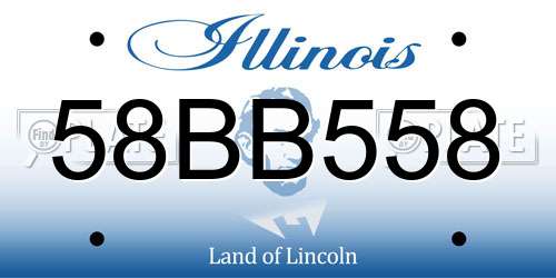 58BB558 Illinois License Plate