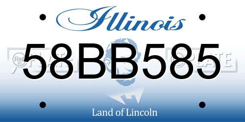 58BB585 Illinois License Plate